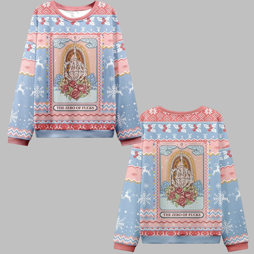 2025 Christmas The Zero Of F**** Tarot Ugly Christmas Sweater – Moonbestprint