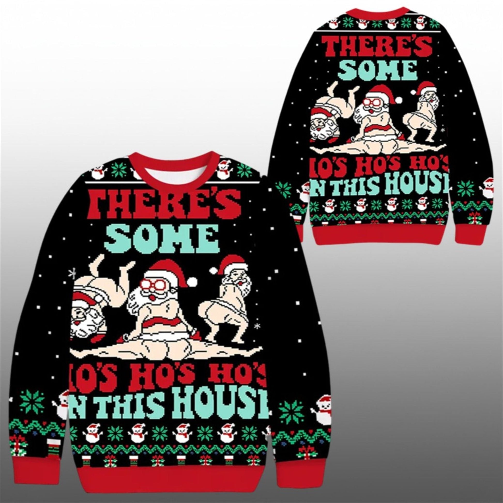 2026 Christmas There's Some Ho Ho HO Ugly Sweater - Moonbestprint