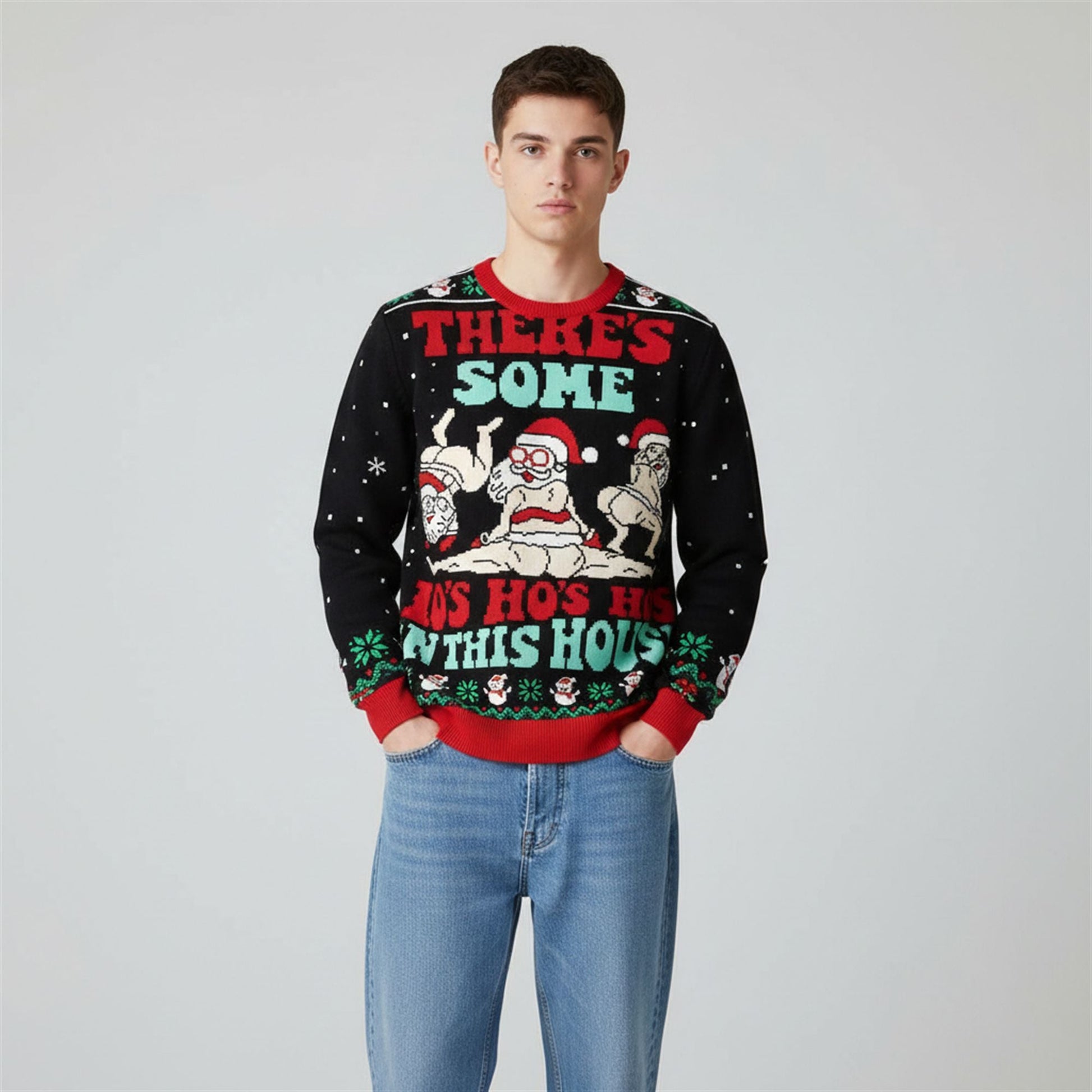 2026 Christmas There's Some Ho Ho HO Ugly Sweater - Moonbestprint