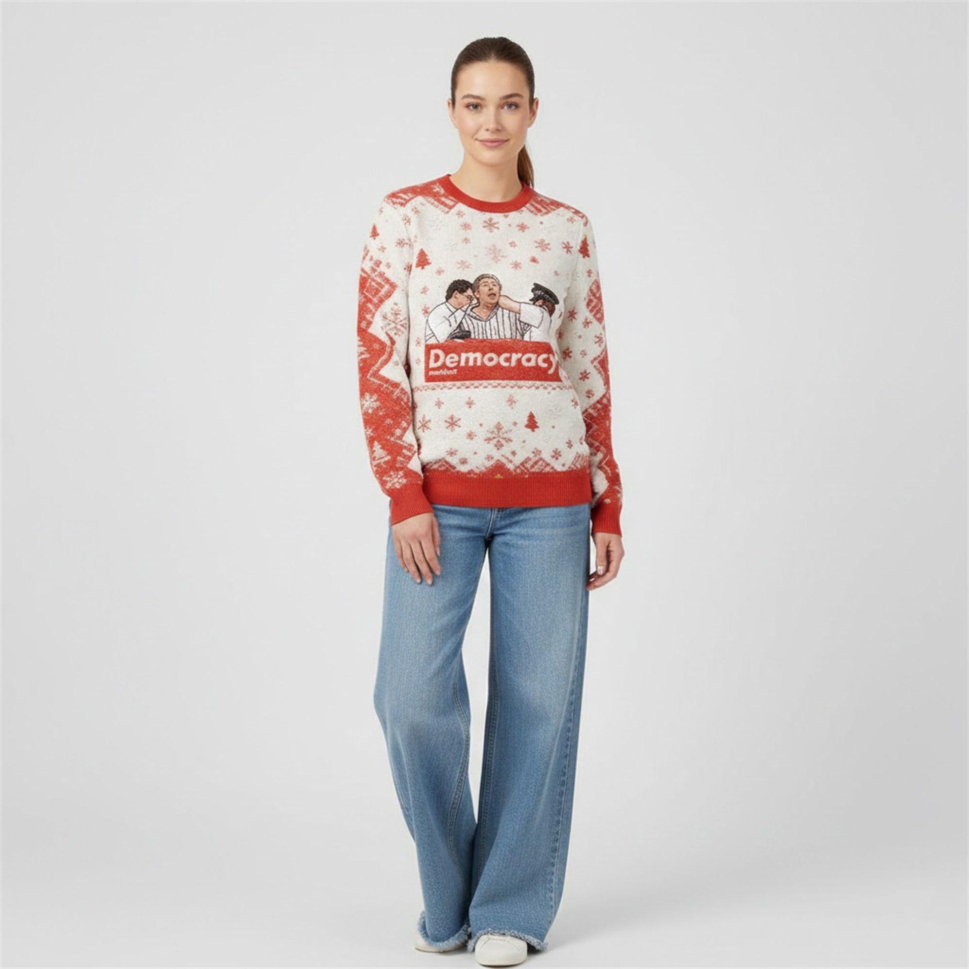 2026 This Is Democracy Manifest Ugly Christmas Sweater - Moonbestprint