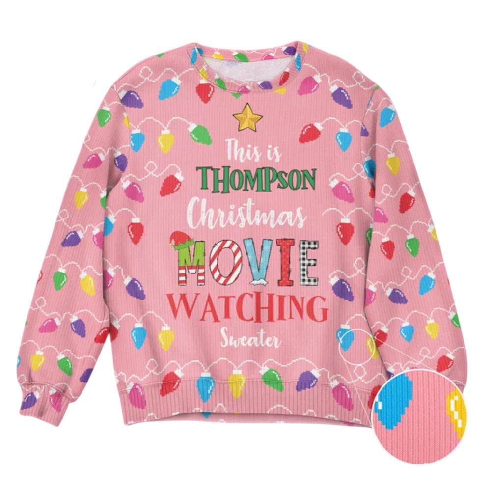 2026 Christmas This Is My Christmas Movie Watching Ugly Christmas Sweater - Moonbestprint
