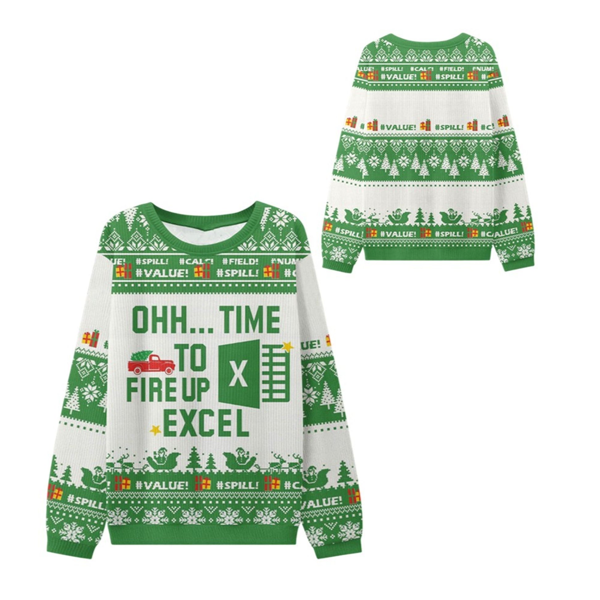 2026 Christmas Time to Fire Up Excel Ugly Sweater - Moonbestprint