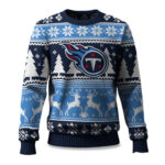 2025 Christmas Titans Reindeer Football Ugly Sweater – Moonbestprint