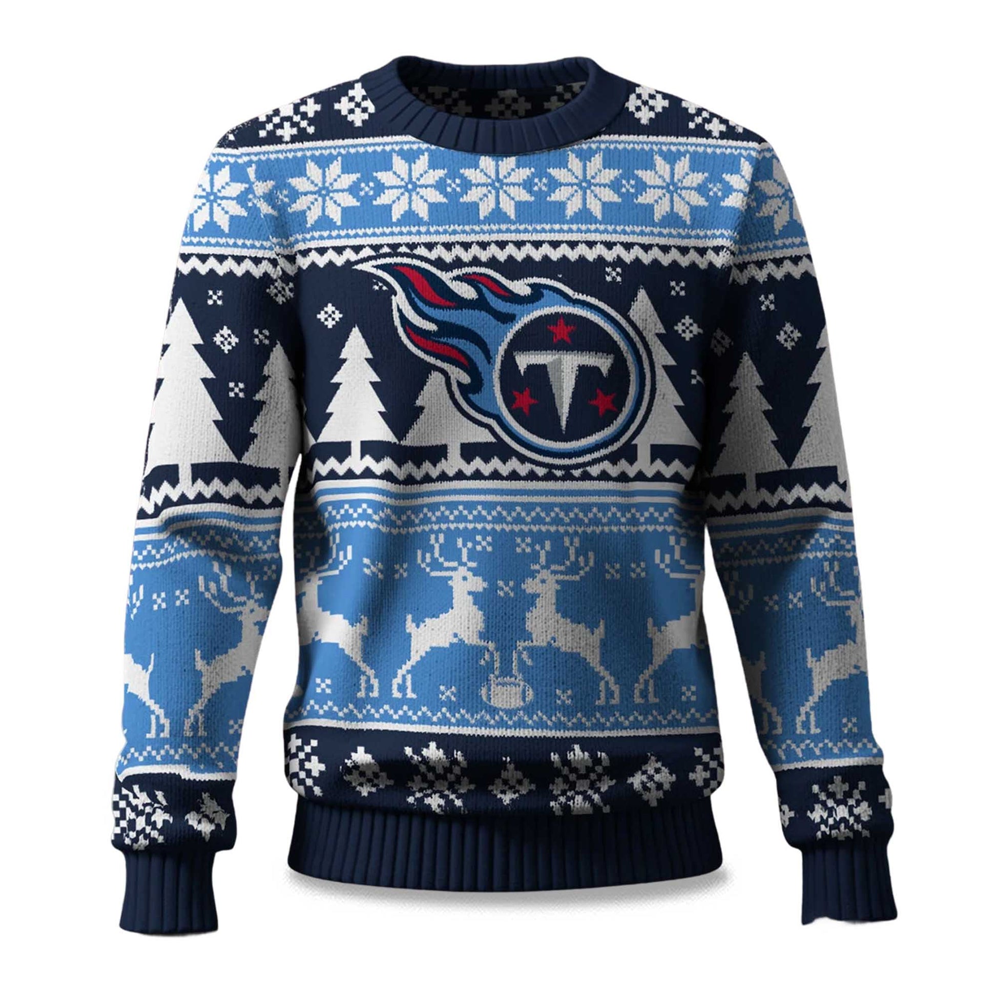 2025 Christmas Titans Reindeer Football Ugly Sweater – Moonbestprint