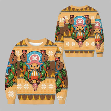 2026 Christmas Tony Chopper One Piece Ugly Sweater - Moonbestprint