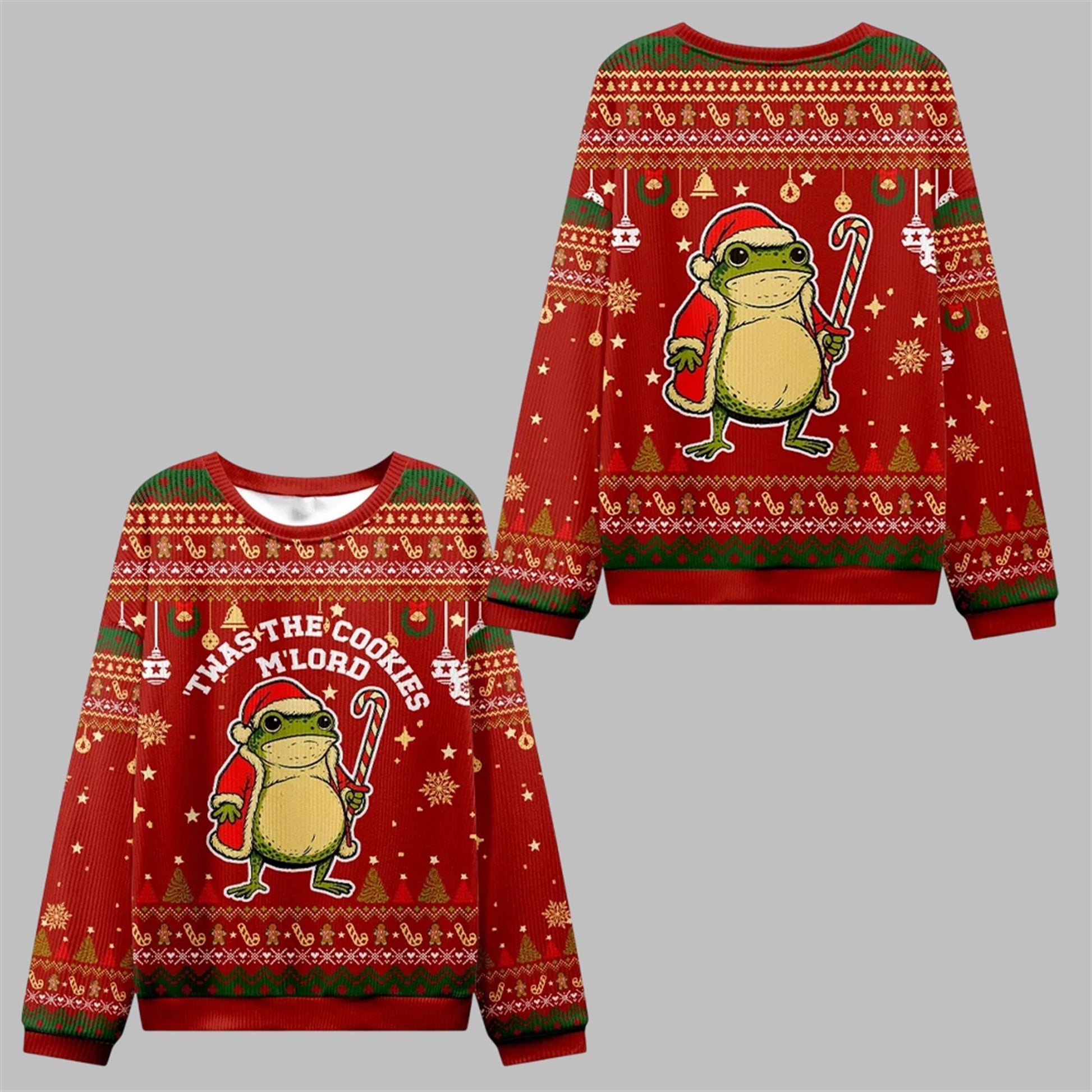 2026 Christmas Twas The Cookies Frog Ugly Sweater - Moonbestprint