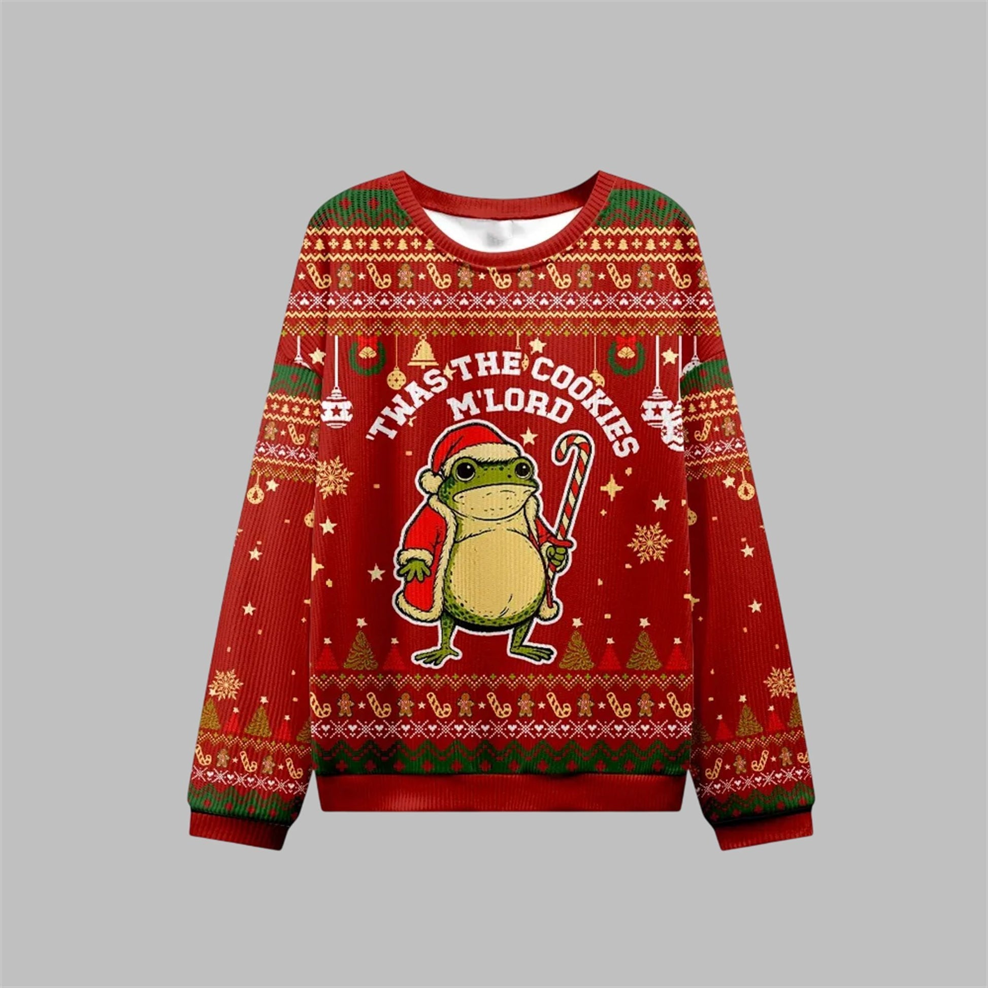 2026 Christmas Twas The Cookies Frog Ugly Sweater - Moonbestprint