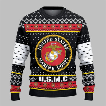 2026 Christmas US MARINES USMC Ugly Christmas Sweater - Moonbestprint