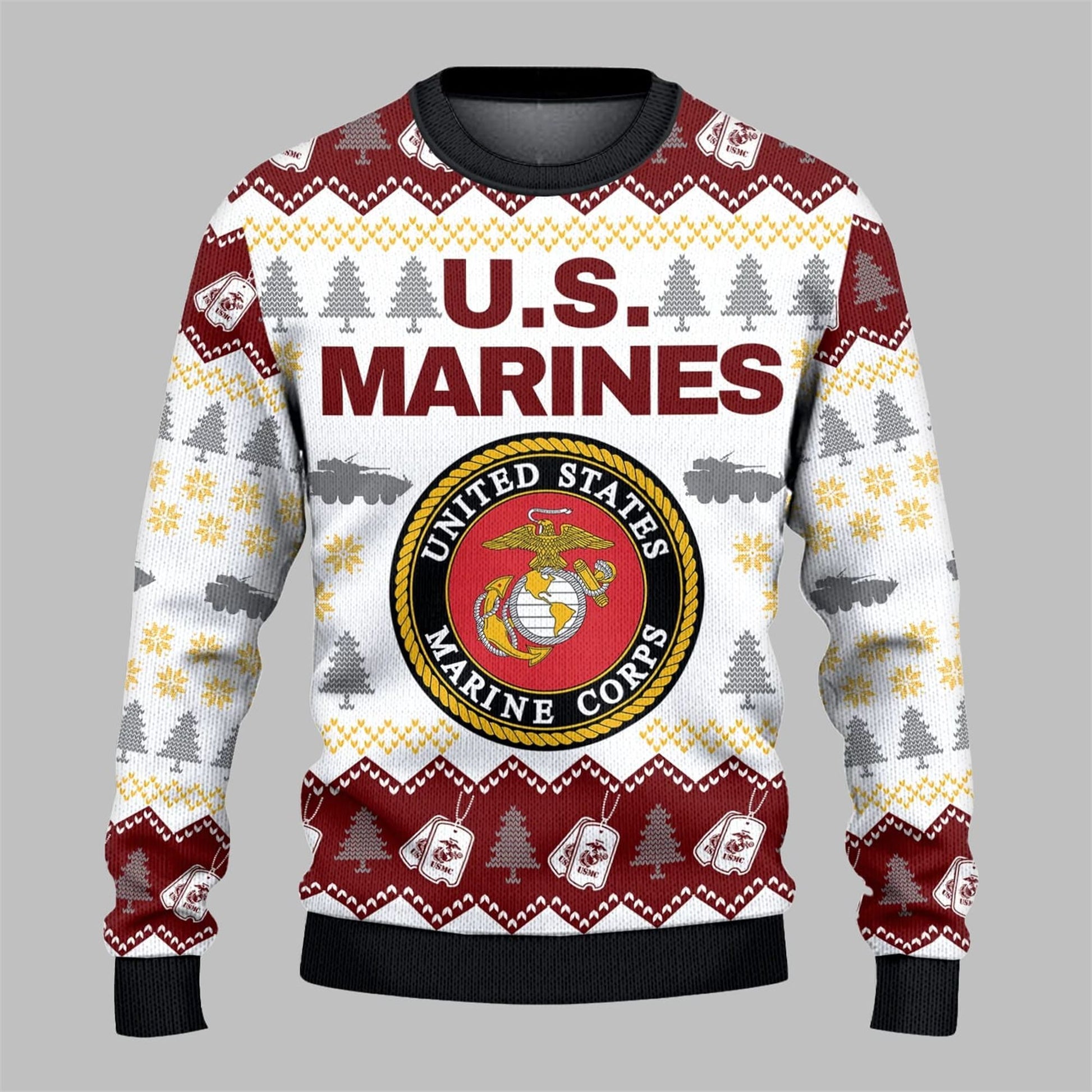 2026 Christmas US Marine Ugly Sweater - Moonbestprint