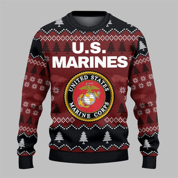 2026 Christmas US Marines Ugly Sweater - Moonbestprint