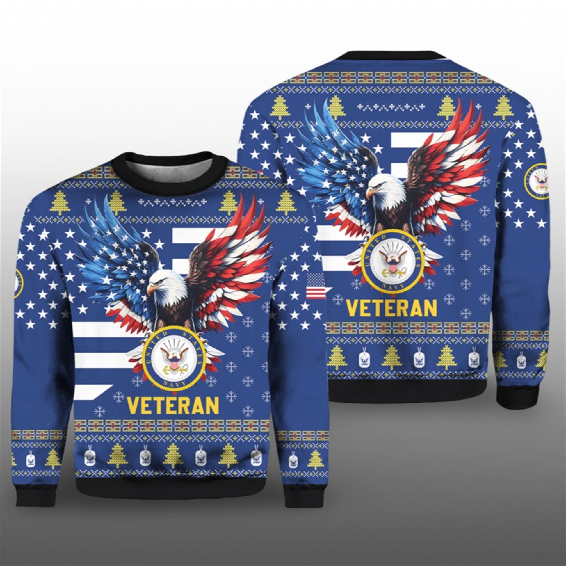2026 Christmas US NAVY 250th Years Of Service Veteran Ugly Sweater - Moonbestprint
