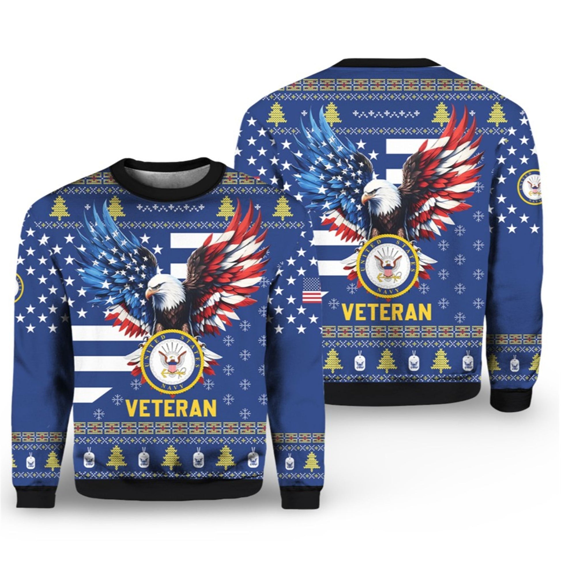 2026 Christmas US NAVY 250th Years Of Service Veteran Ugly Sweater - Moonbestprint