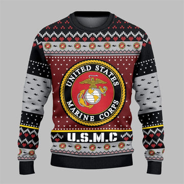 2026 Christmas USMC Ugly Christmas Sweater - Moonbestprint