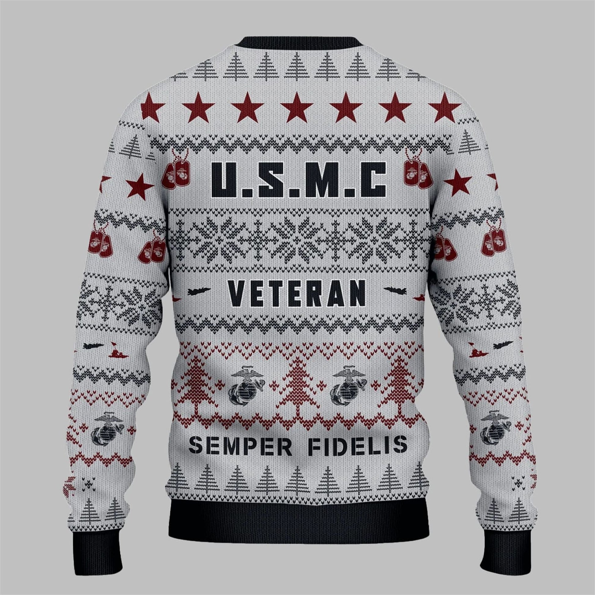 2026 Christmas USMC Veteran Semper Fi Ugly Sweater - Moonbestprint