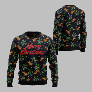2026 Christmas Violin Merry Christmas Ugly Christmas Sweater - Moonbestprint