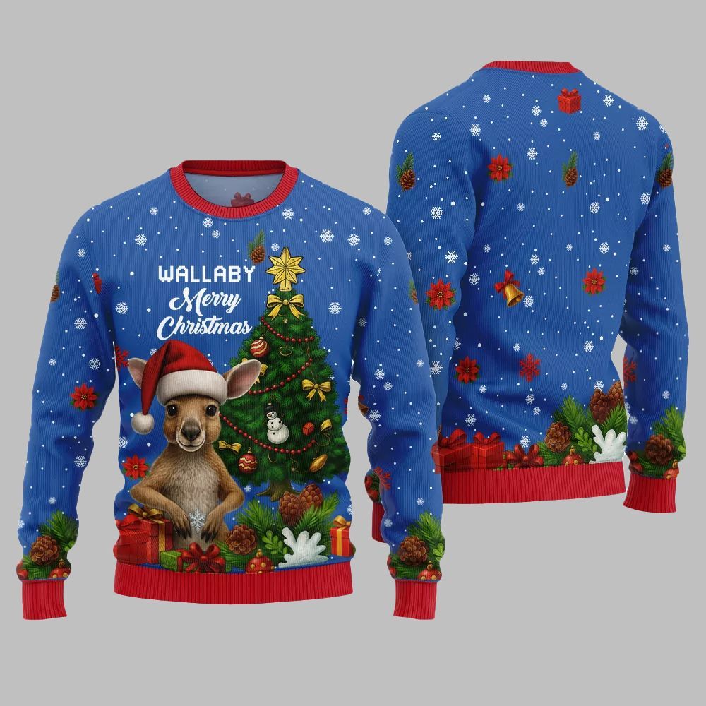 2026 Christmas Wallaby Merry Christmas Ugly Christmas Sweater - Moonbestprint