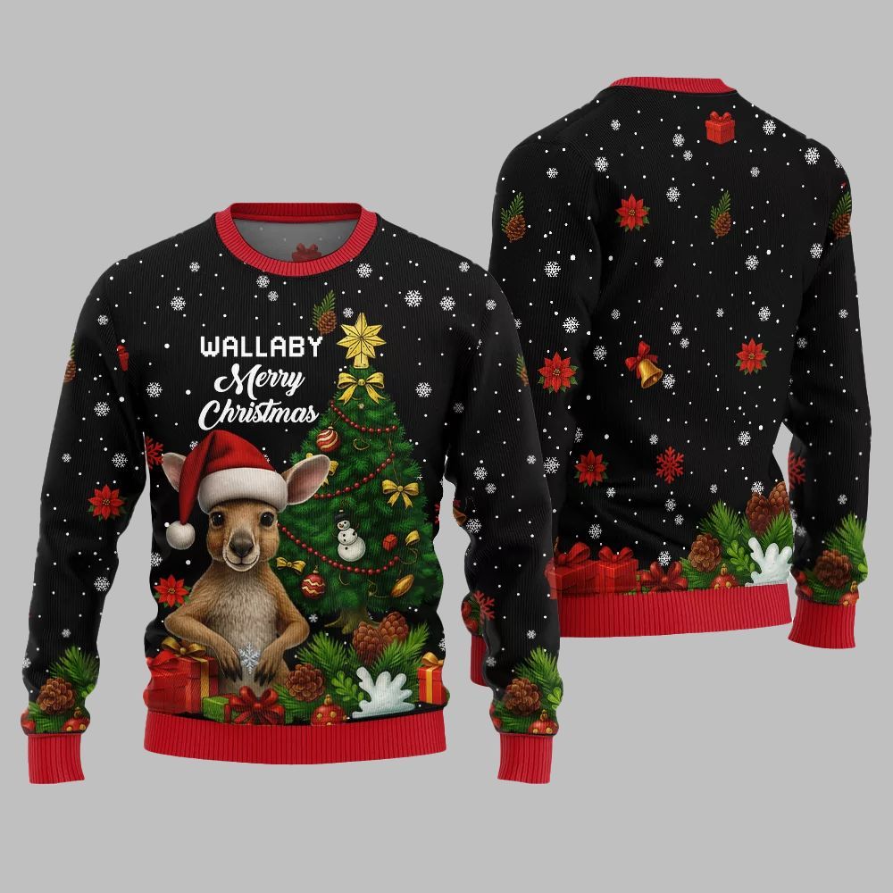 2026 Christmas Wallaby Merry Christmas Ugly Christmas Sweater - Moonbestprint