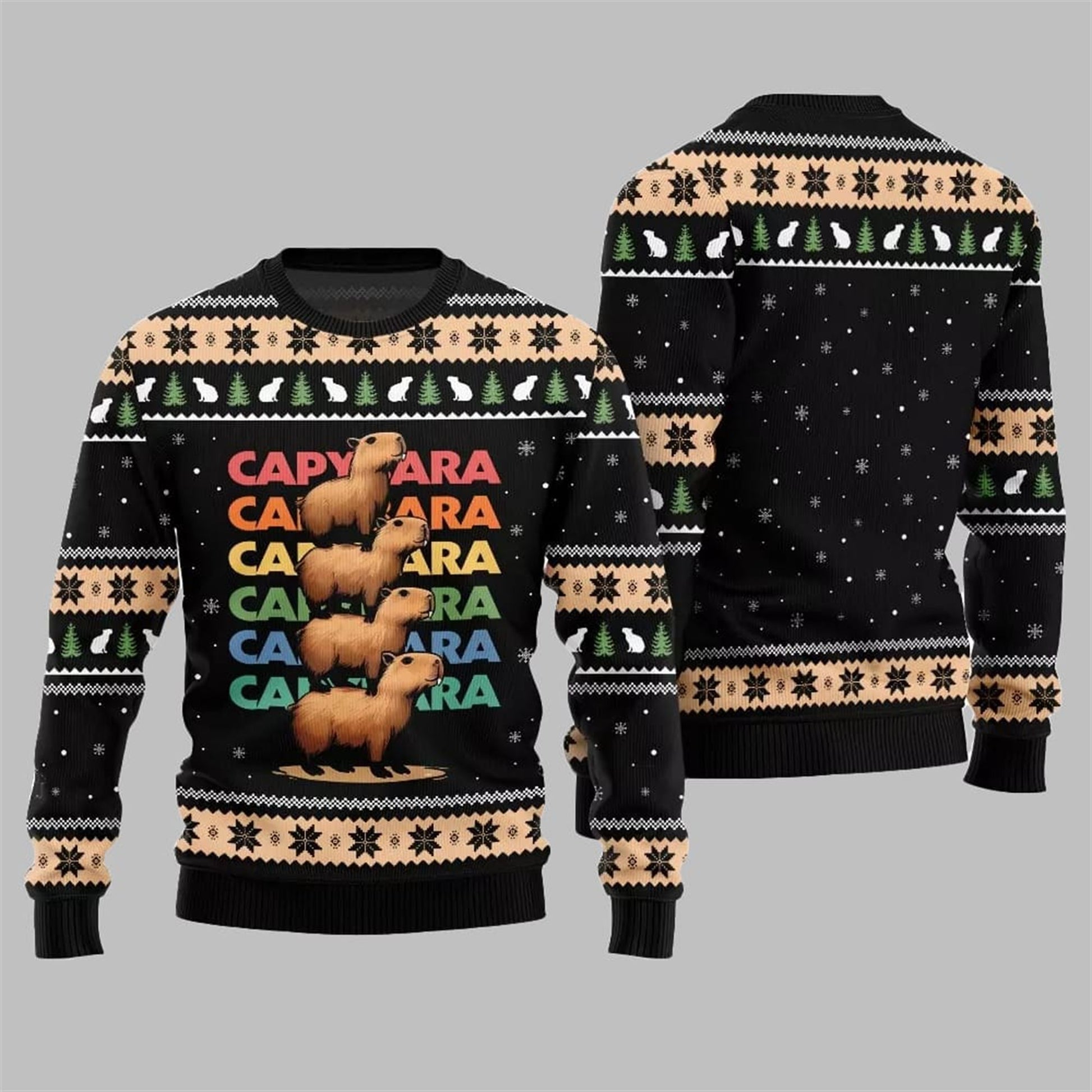 2026 Christmas We Bare Capybara Ugly Sweater - Moonbestprint
