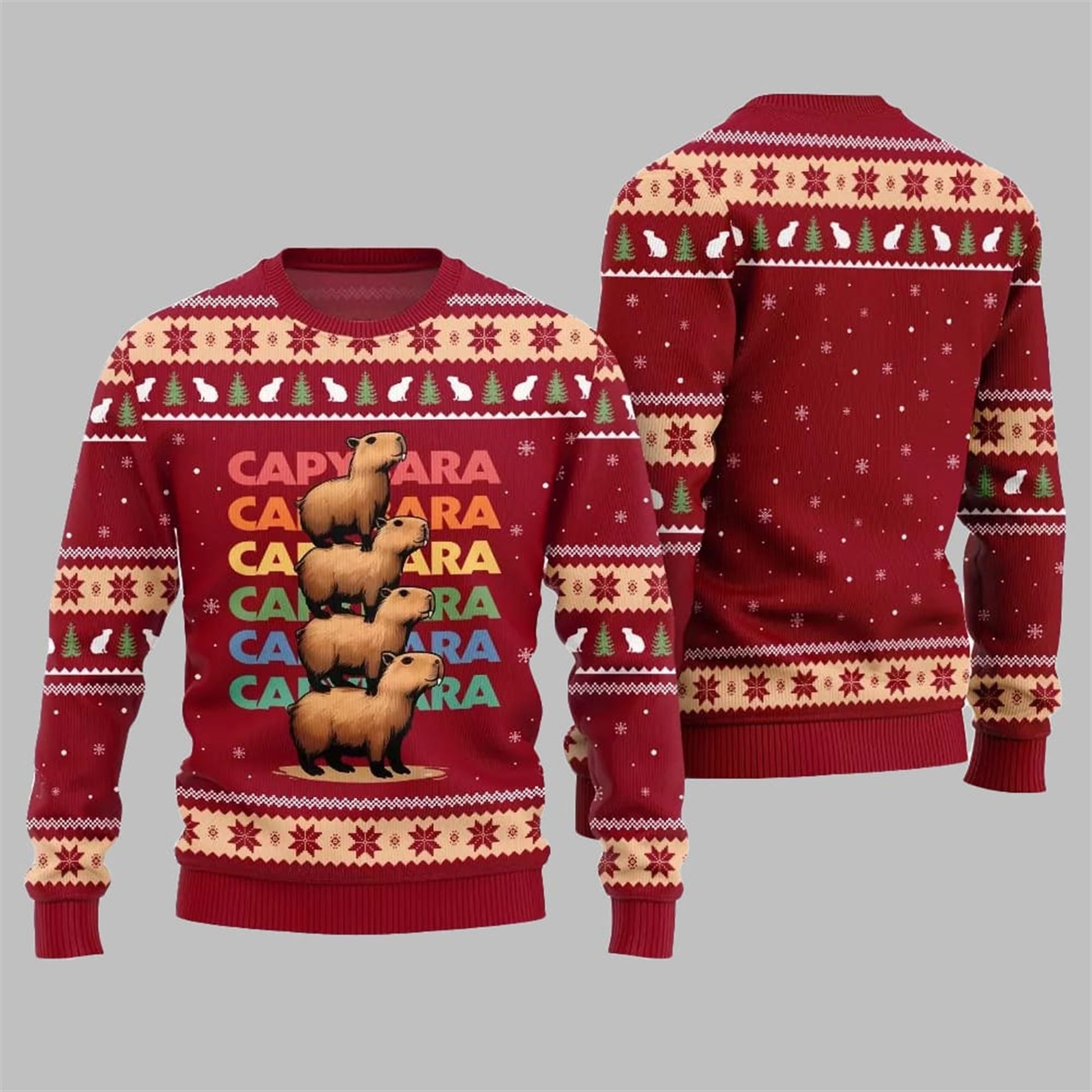 2026 Christmas We Bare Capybara Ugly Sweater - Moonbestprint