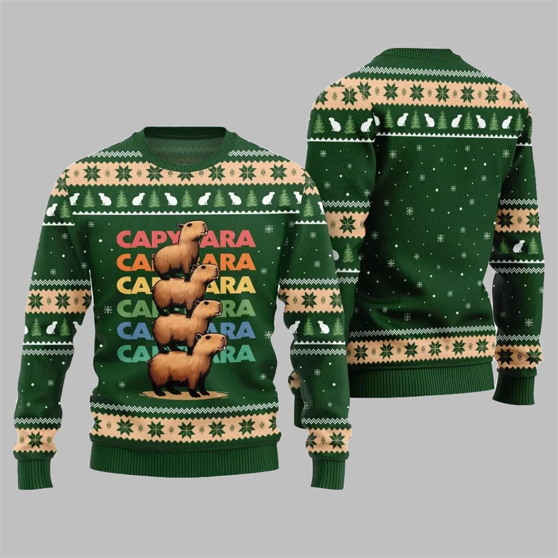 2026 Christmas We Bare Capybara Ugly Sweater - Moonbestprint