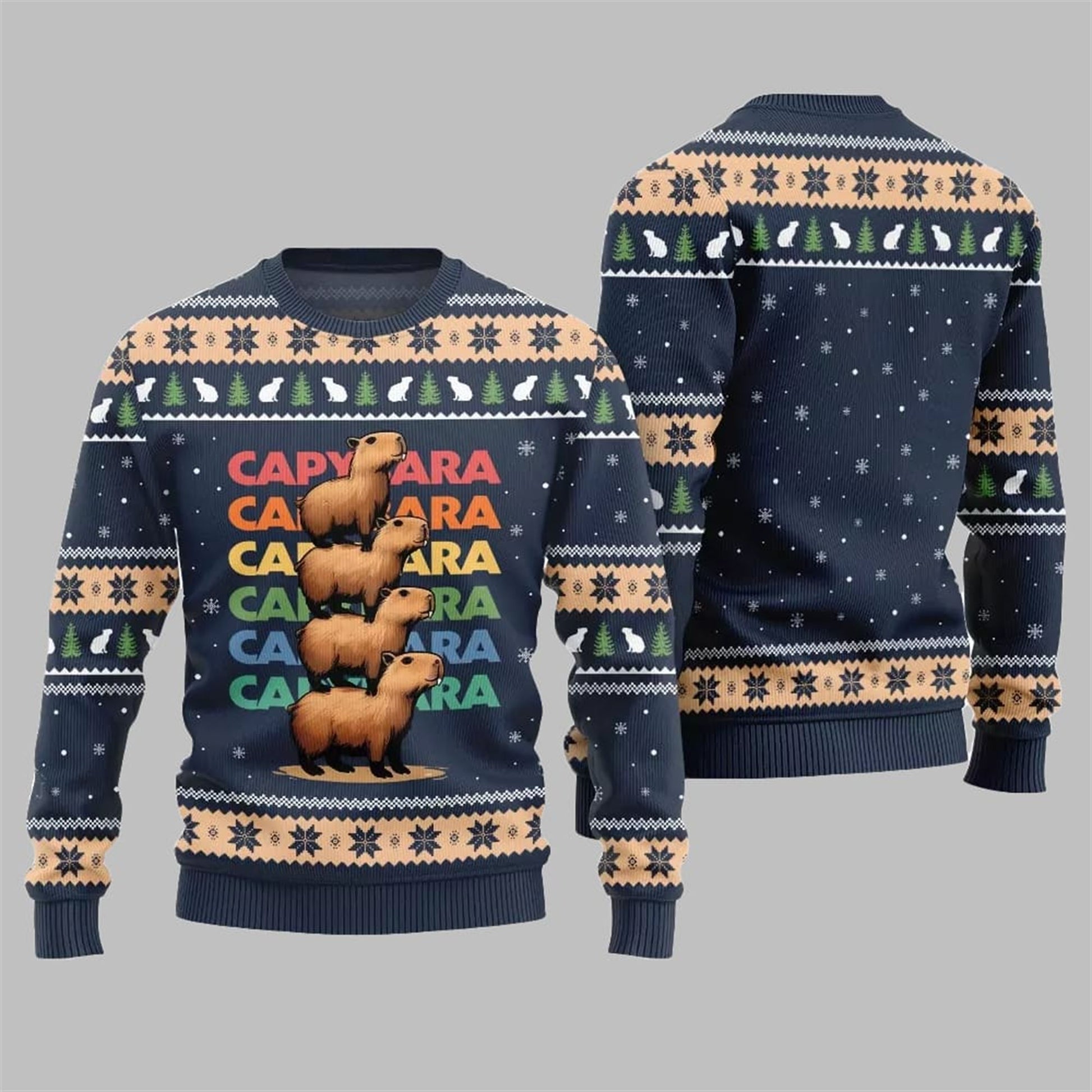 2026 Christmas We Bare Capybara Ugly Sweater - Moonbestprint