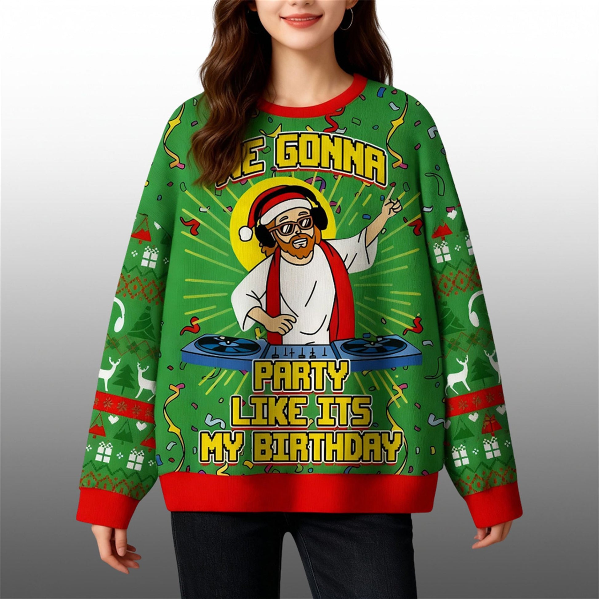 2026 We Gonna Party Like Its My Birthday Ugly Christmas Sweater - Moonbestprint