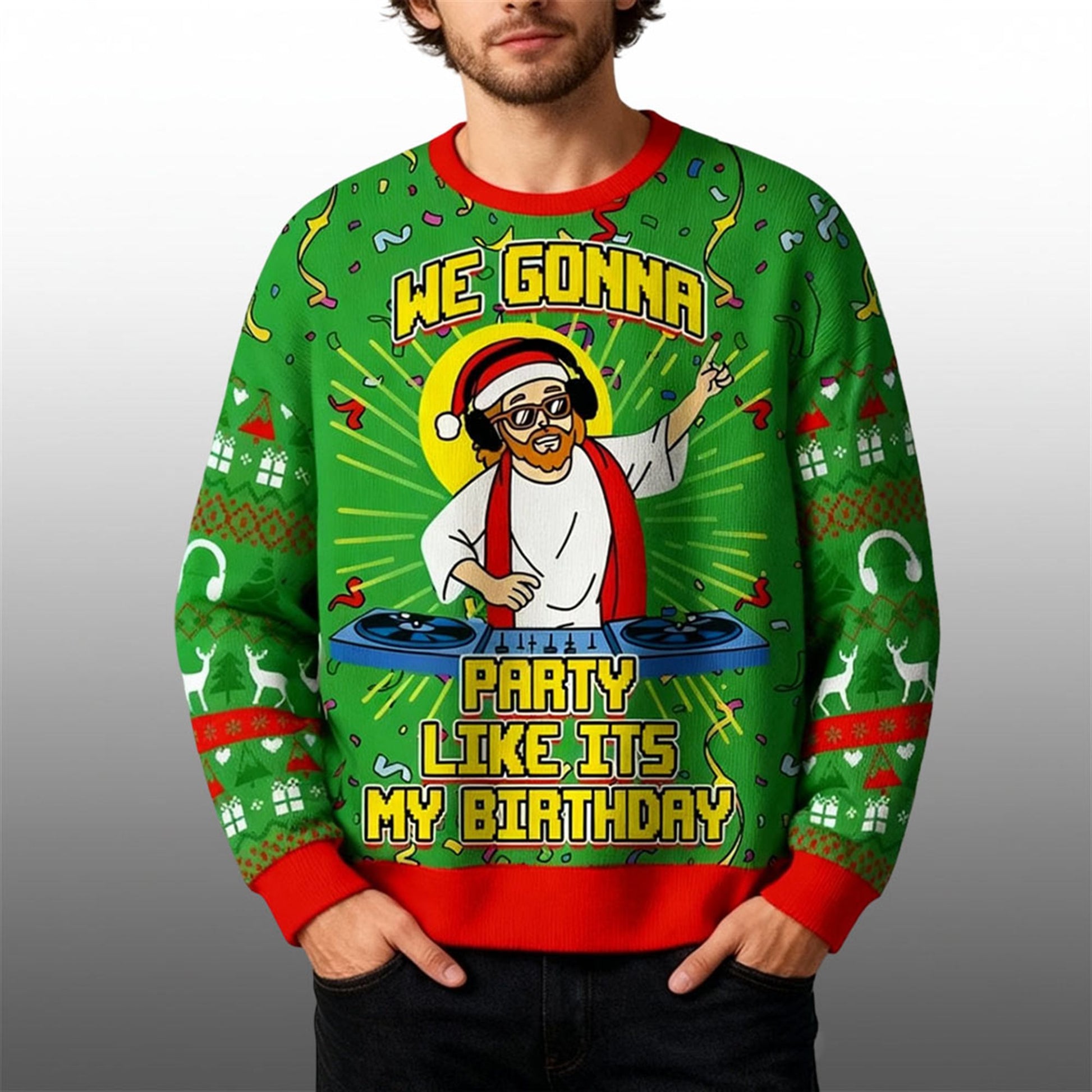 2026 We Gonna Party Like Its My Birthday Ugly Christmas Sweater - Moonbestprint