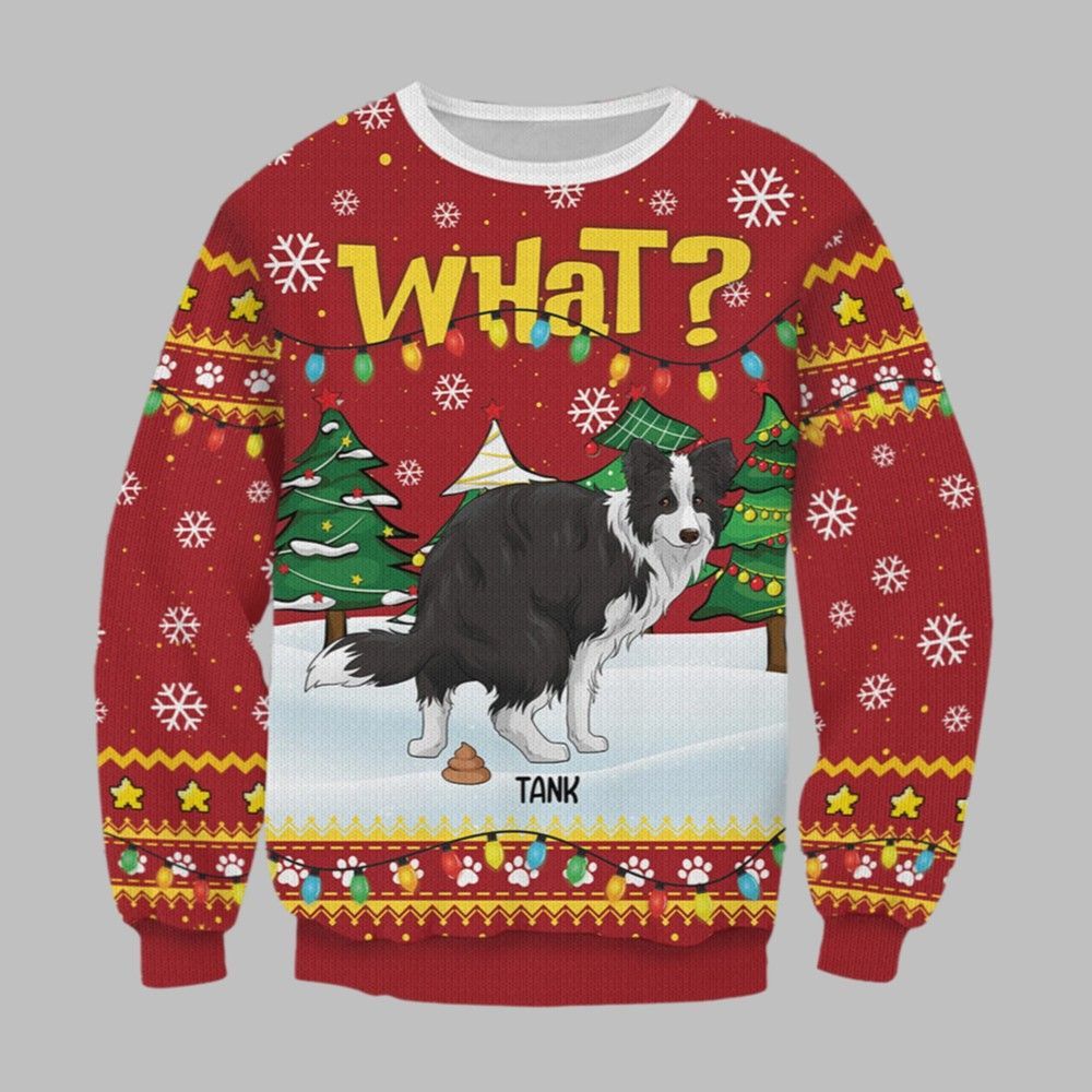 2026 Christmas What Pooping Dog Christmas Ugly Sweatshirt - Moonbestprint