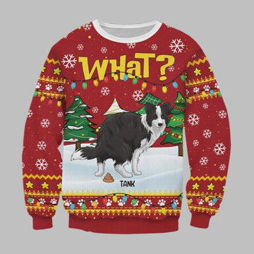 2026 Christmas What Pooping Dog Christmas Ugly Sweatshirt - Moonbestprint