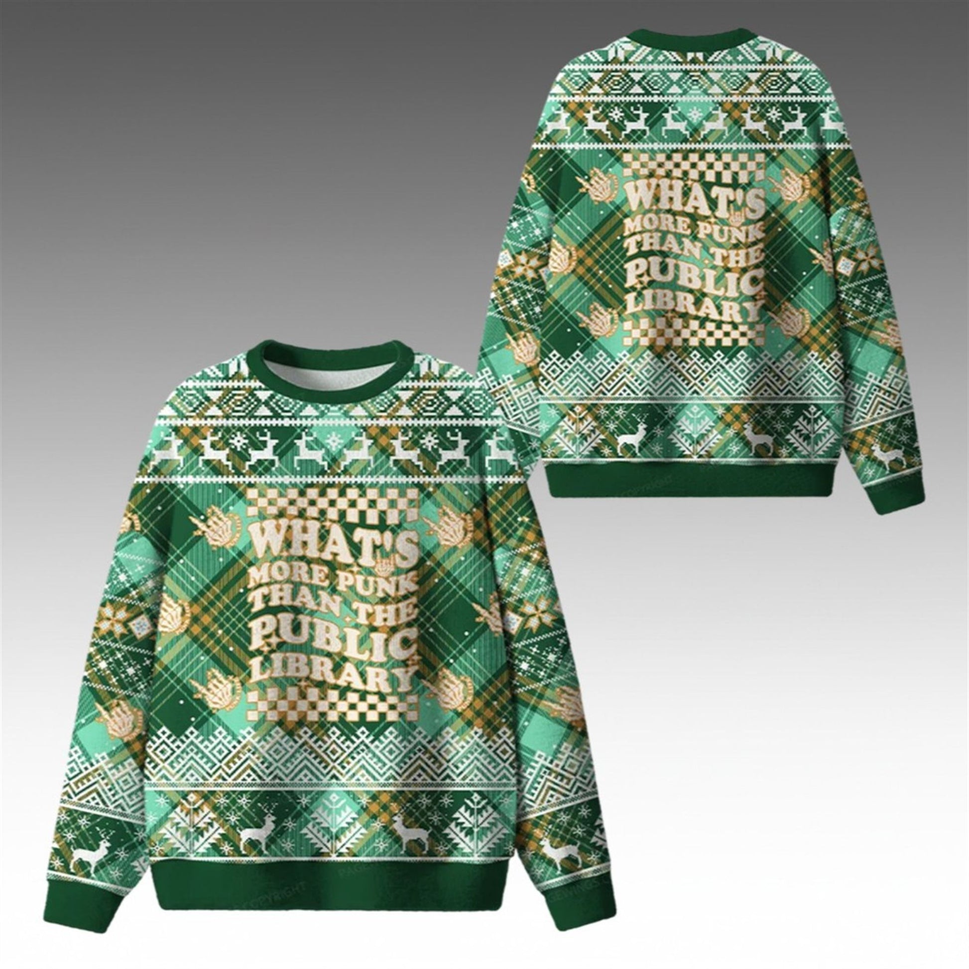 2026 Christmas What's More Punk Than The Public Library Ugly Sweater - Moonbestprint