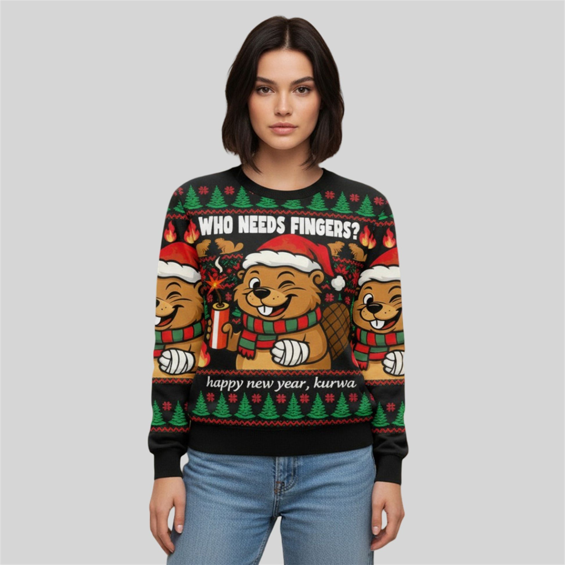 2026 Christmas Who Needs Fingers Ugly Sweater - Moonbestprint