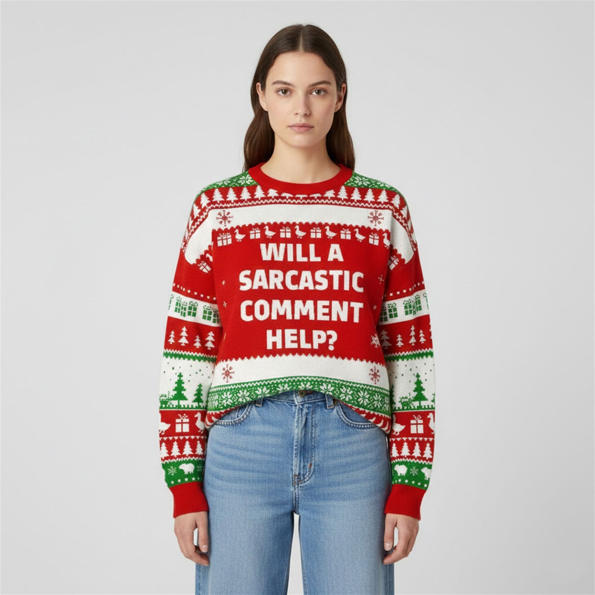 2026 Christmas Will A Sarcastic Comment Help Ugly Sweater - Moonbestprint
