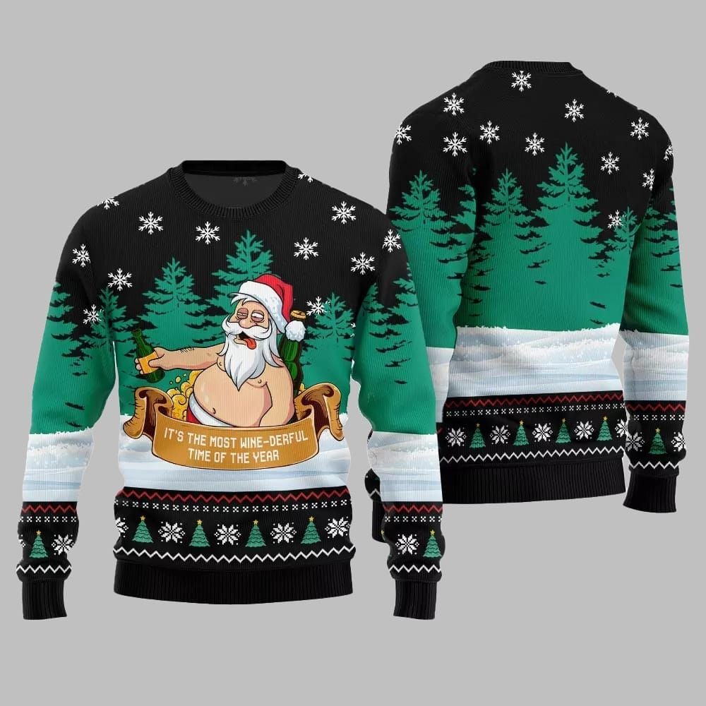 2026 Christmas Wine-derful Santa Ugly Christmas Sweater - Moonbestprint
