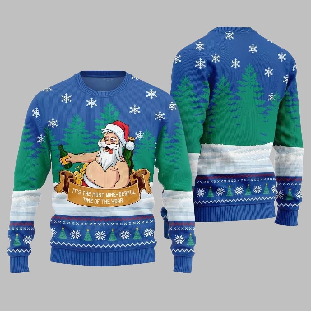 2026 Christmas Wine-derful Santa Ugly Christmas Sweater - Moonbestprint