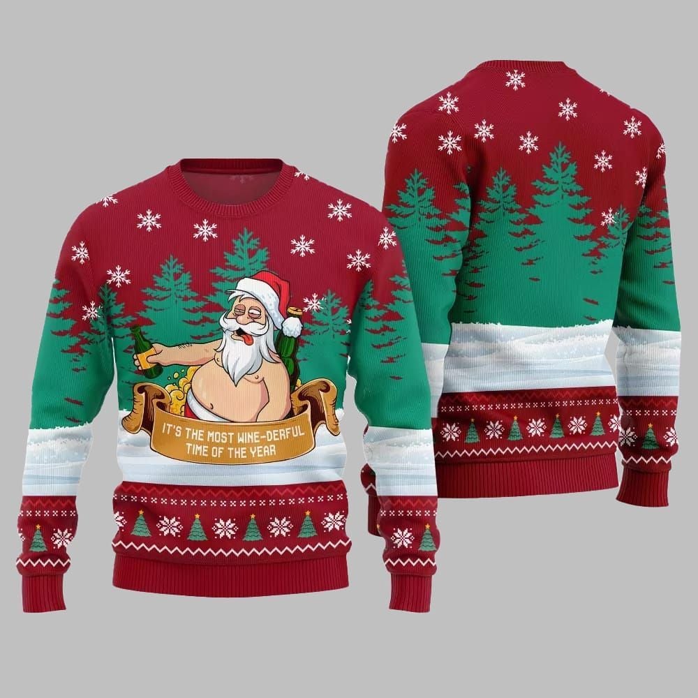 2026 Christmas Wine-derful Santa Ugly Christmas Sweater - Moonbestprint