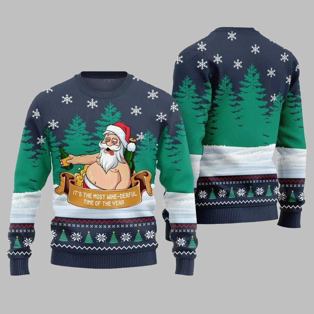 2026 Christmas Wine-derful Santa Ugly Christmas Sweater - Moonbestprint