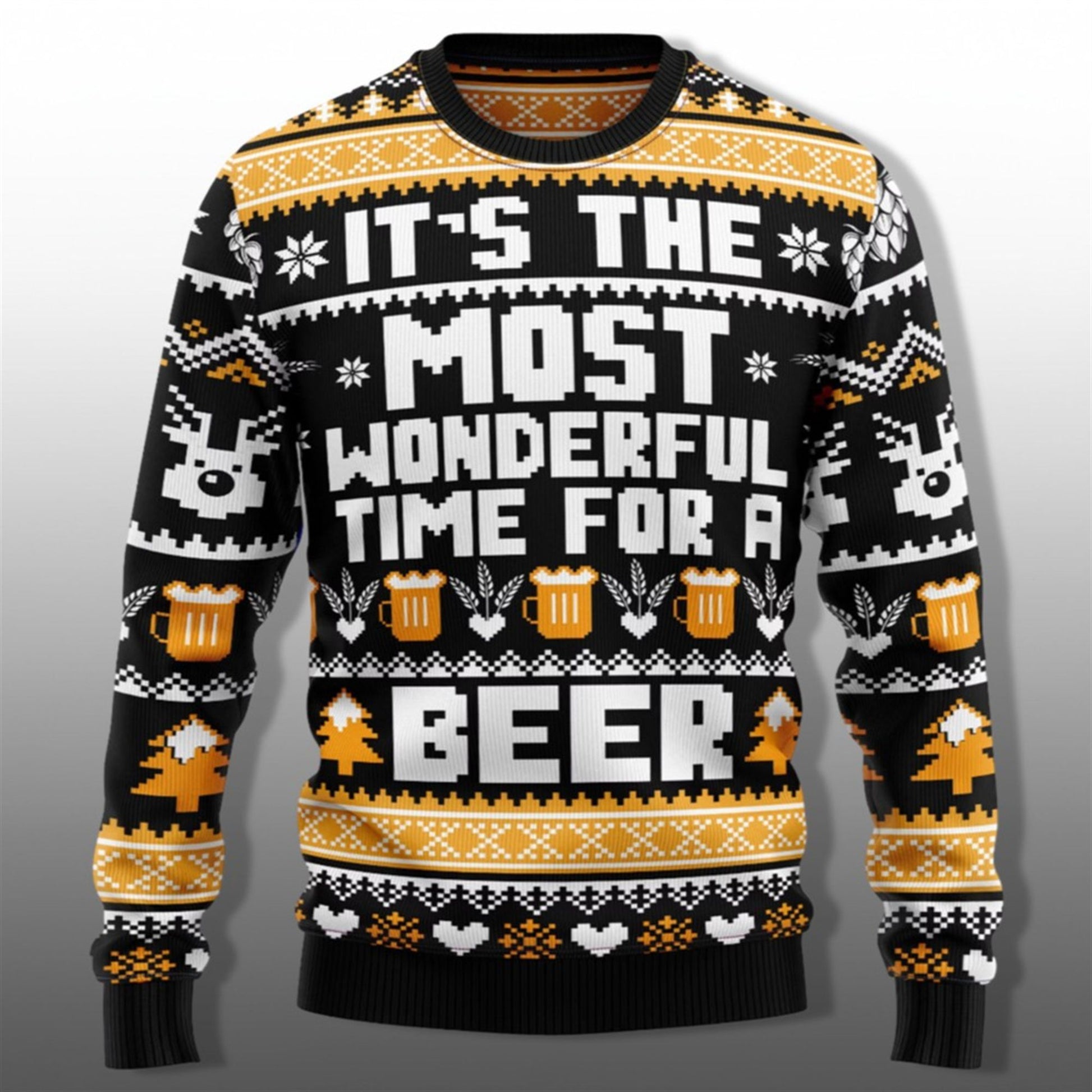 2026 Christmas Wonderful Time For A Beer Ugly Sweater - Moonbestprint