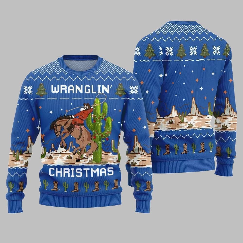 2026 Christmas Wrangling Ugly Christmas Sweater - Moonbestprint