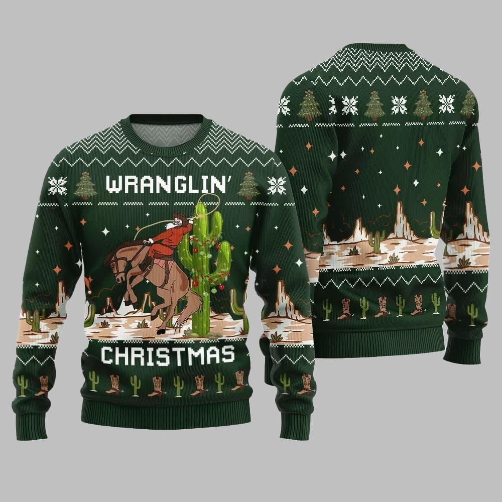 2026 Christmas Wrangling Ugly Christmas Sweater - Moonbestprint