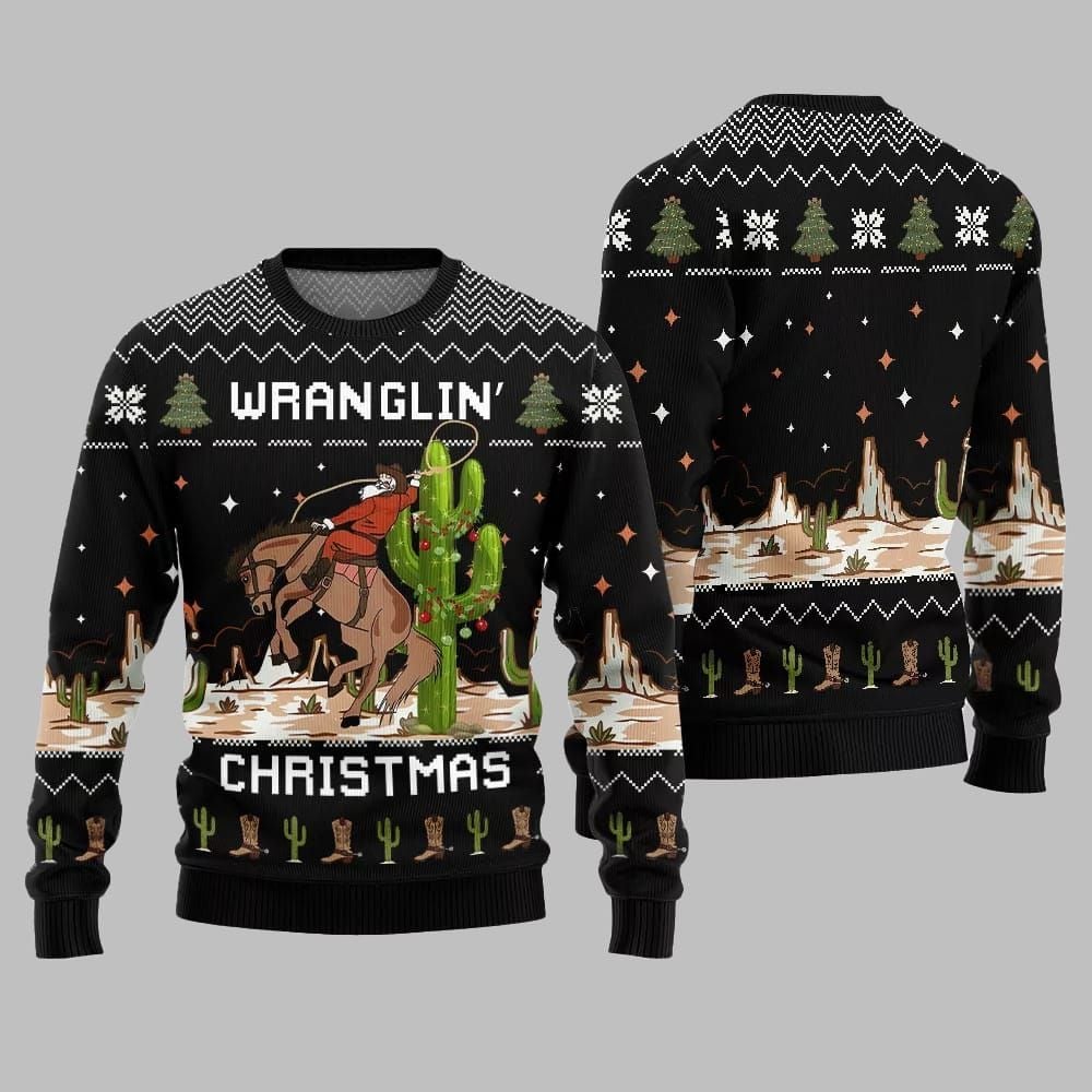 2026 Christmas Wrangling Ugly Christmas Sweater - Moonbestprint