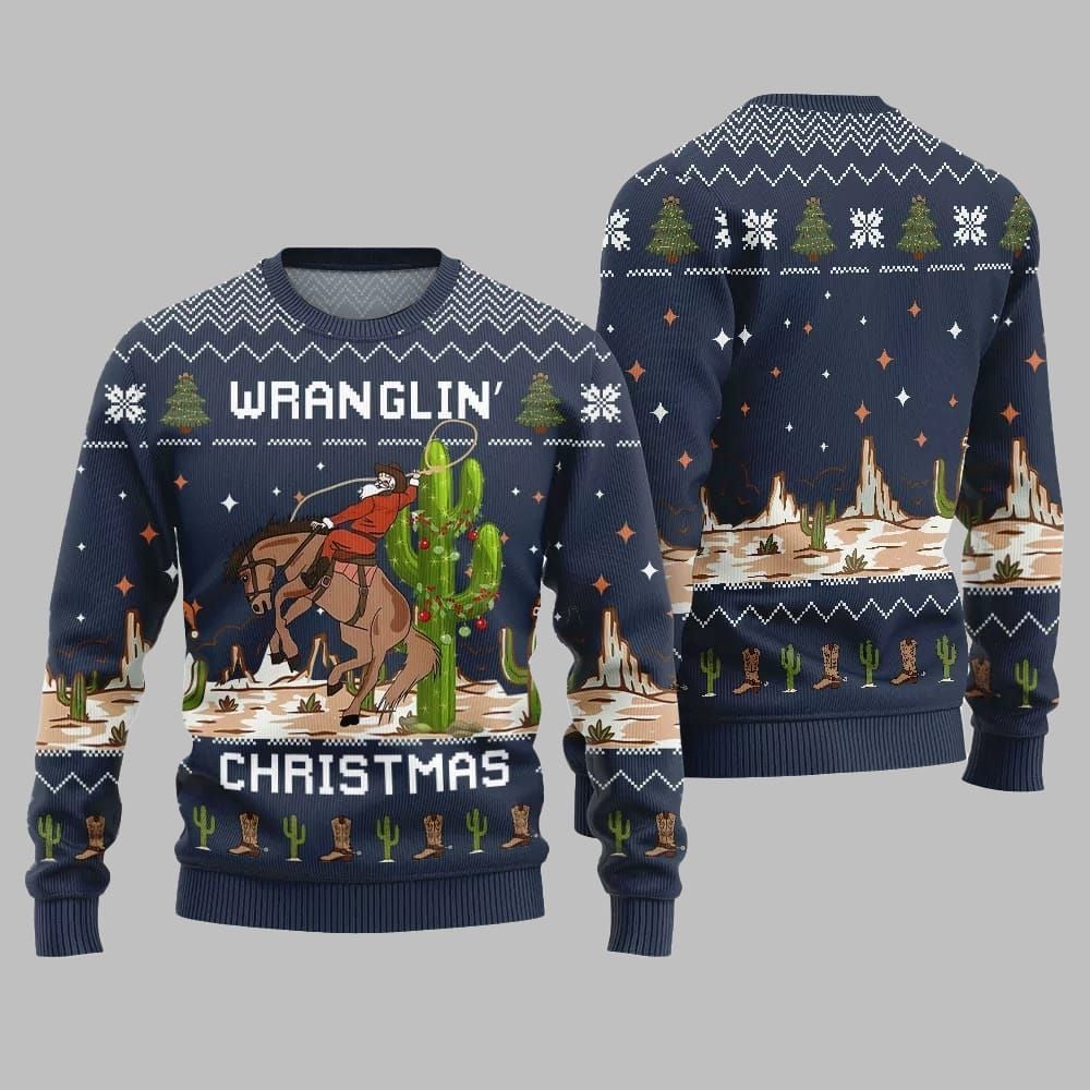 2026 Christmas Wrangling Ugly Christmas Sweater - Moonbestprint