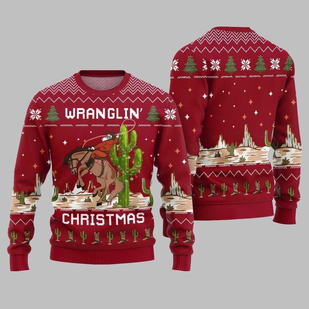 2026 Christmas Wrangling Ugly Christmas Sweater - Moonbestprint
