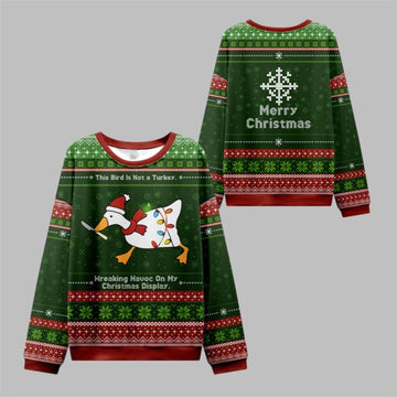 2026 Christmas Wreaking Goose Havoc Ugly Sweater - Moonbestprint