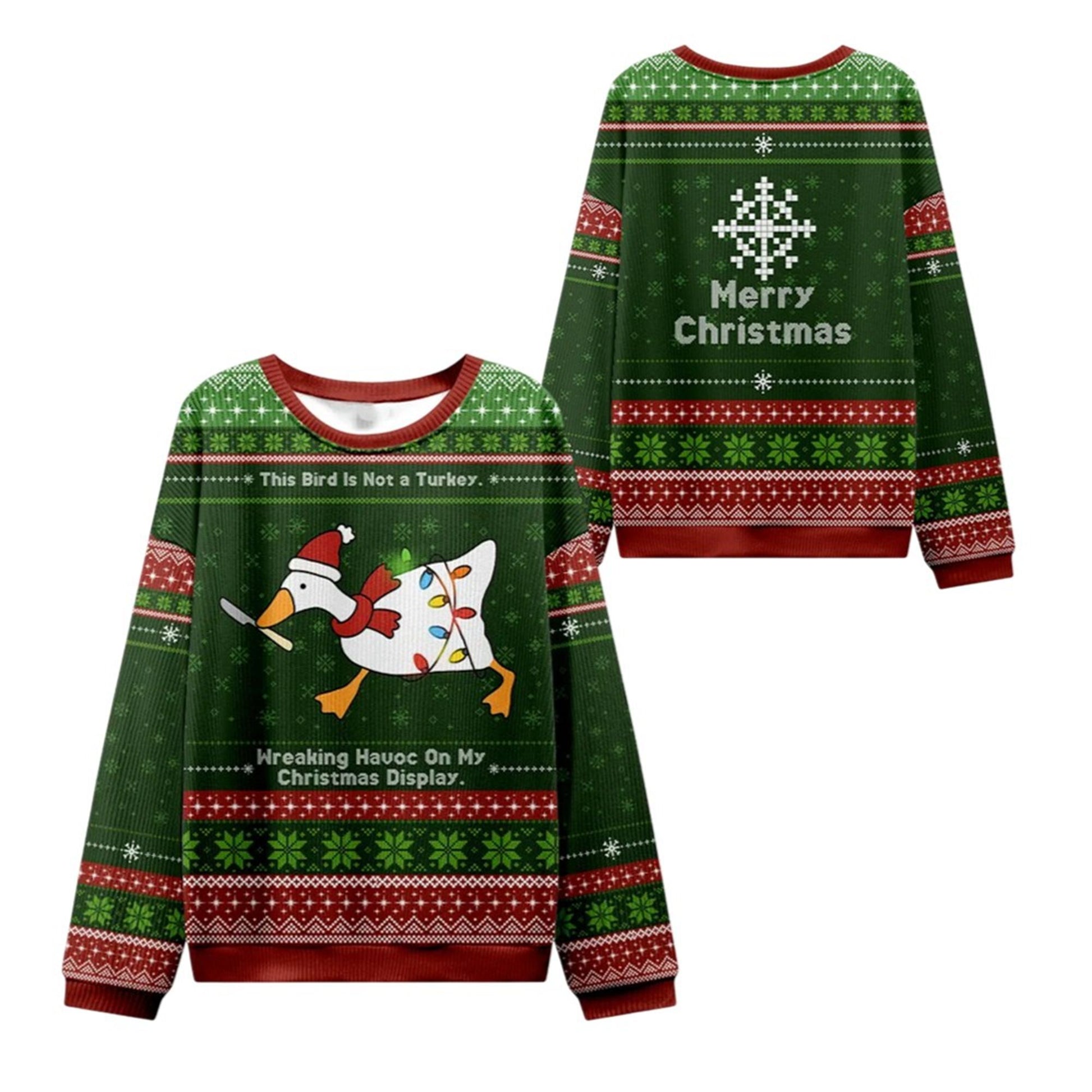 2026 Christmas Wreaking Goose Havoc Ugly Sweater - Moonbestprint