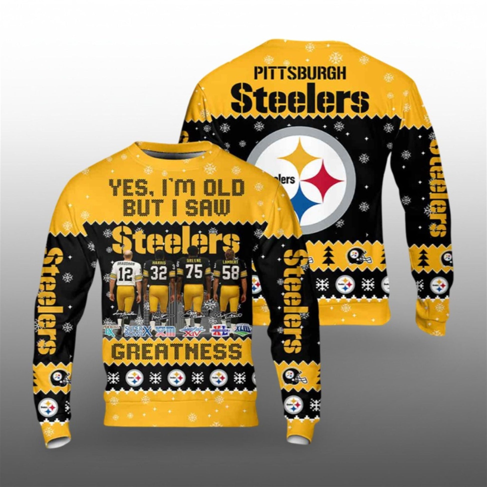 2026 Christmas Yes I Am Old But I Saw Steelers Greatness Ugly Sweater - Moonbestprint