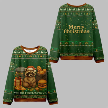 2026 Christmas You Are Priceless Raccoon Ugly Sweater - Moonbestprint