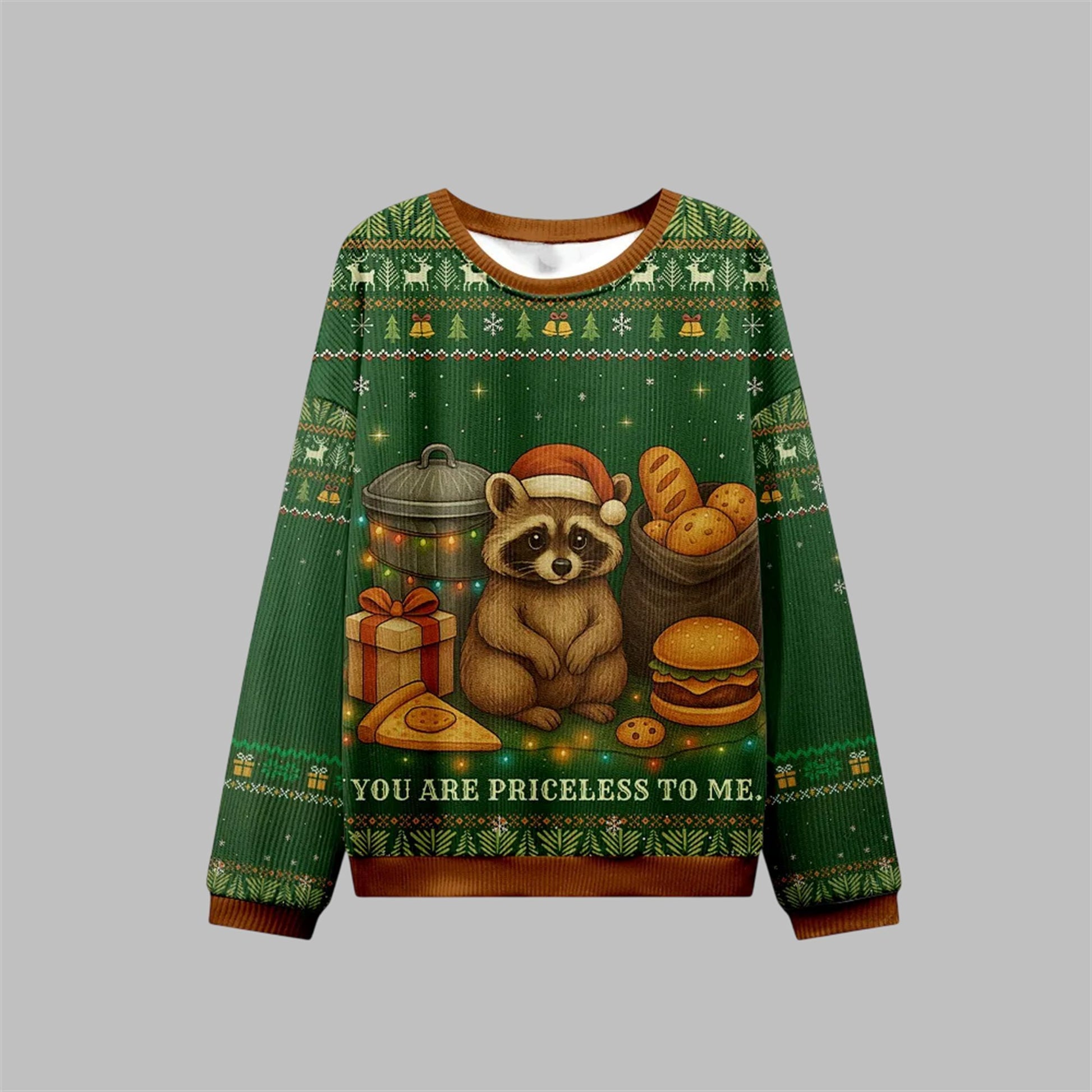 2026 Christmas You Are Priceless Raccoon Ugly Sweater - Moonbestprint