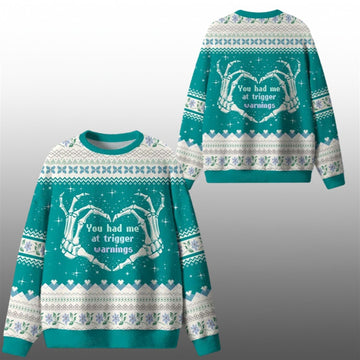 2026 Christmas You Had Me At Trigger Warnings Ugly Sweater - Moonbestprint