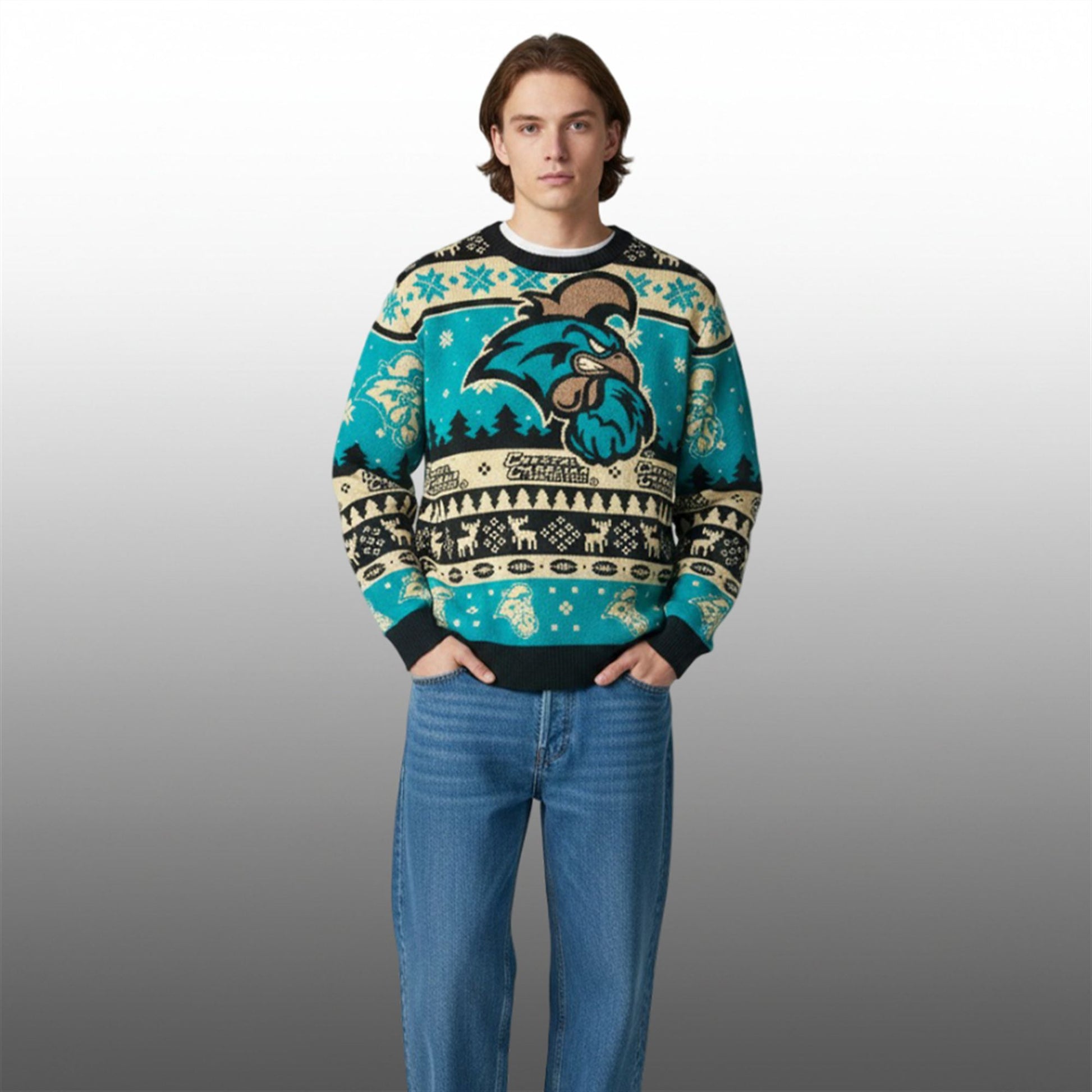 2026 Coastal Carolina Chanticleers Reindeer Ugly Christmas Sweater - Moonbestprint