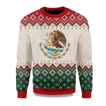 2026 Coat Of Arms Of Mexico Christmas Ugly Sweater Moonbestprint